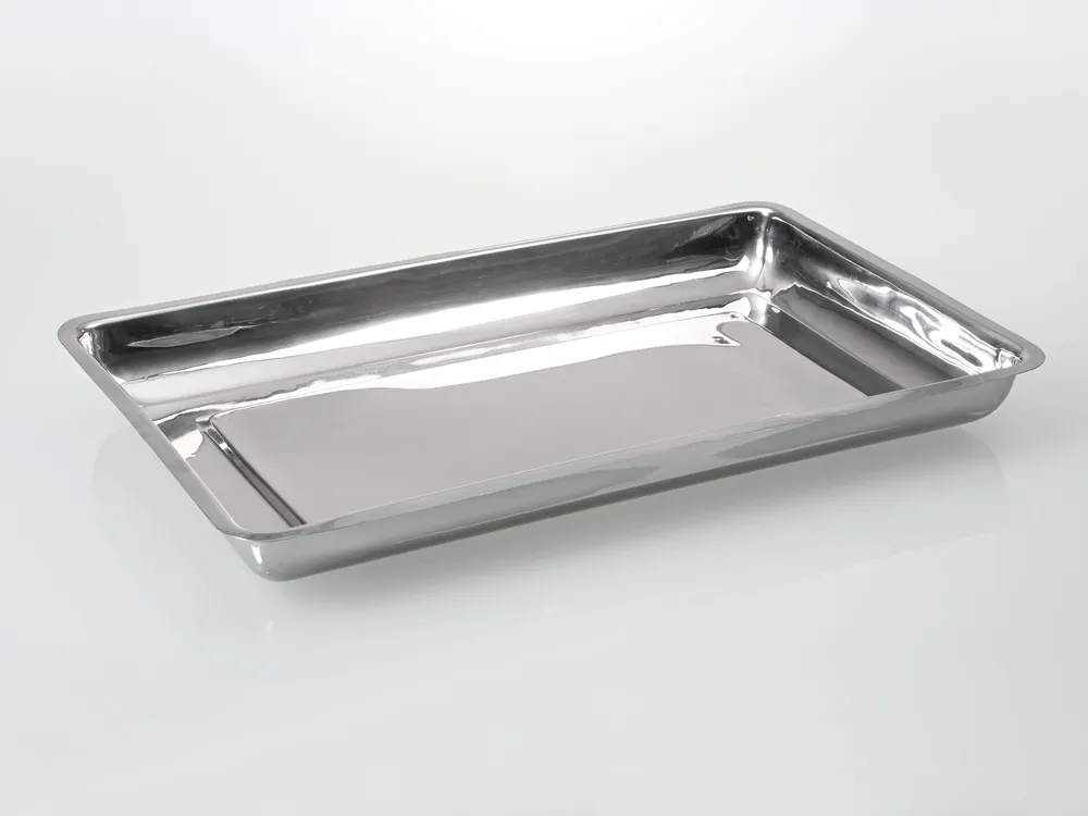 Bac de laboratoire en acier inoxydable 1.4301, forme basse, 500 x 300 mm, UV = 3 pièces
