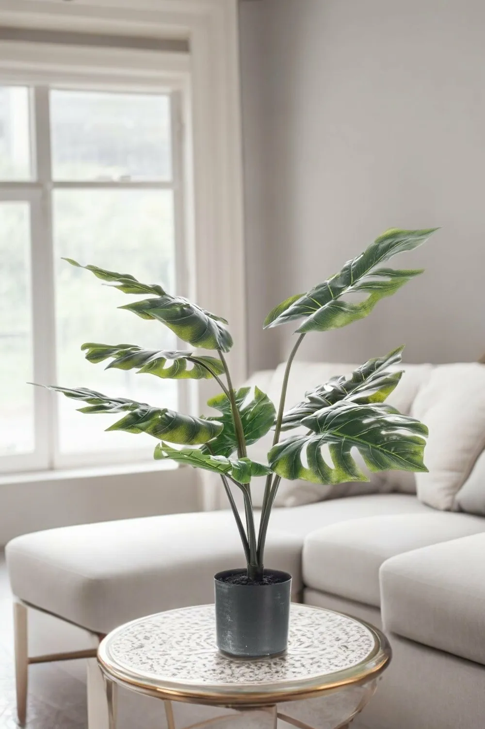 Monstera deliciosa plante artificielle - h110cm, ø13cm