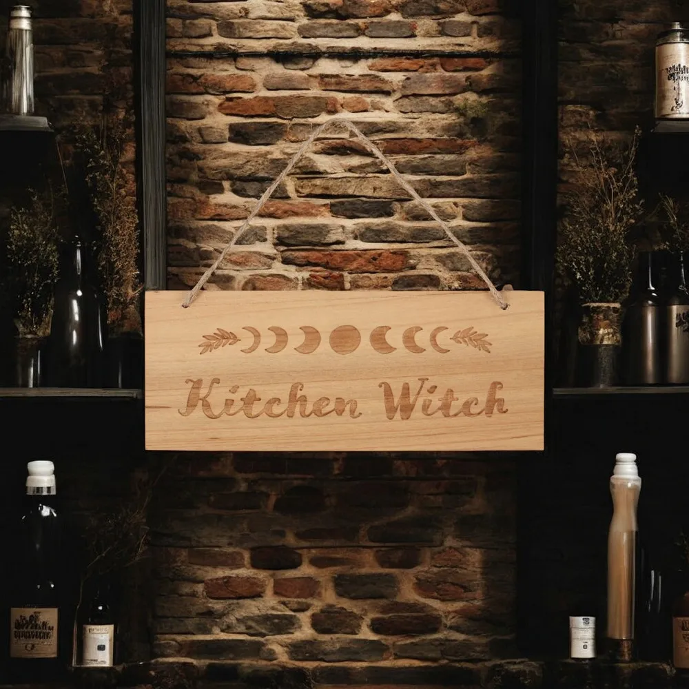 Plaque en bois « Kitchen Witch »