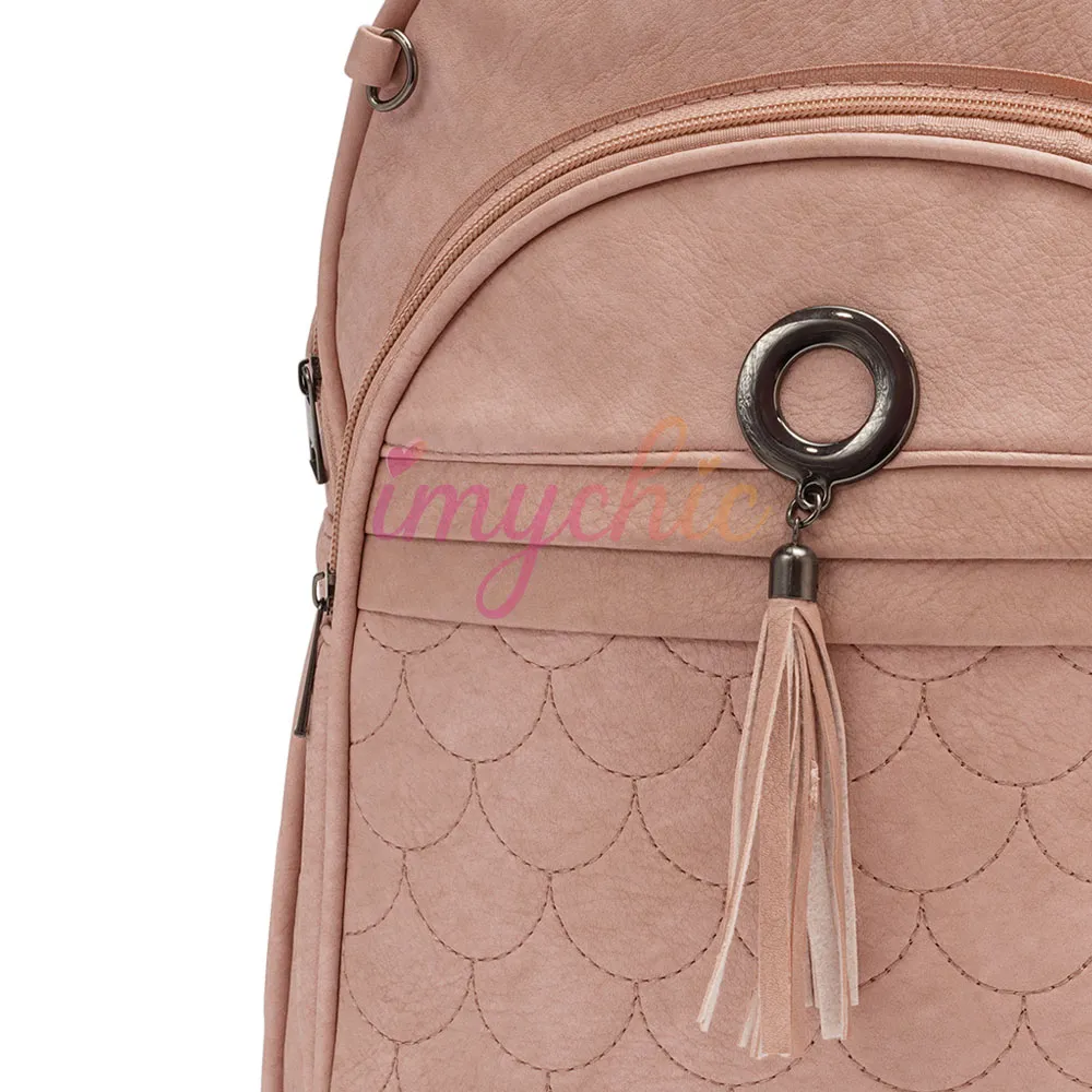 Sac À Dos Avec Trousse En Cuir Turc Style KKXiu M171 Rose