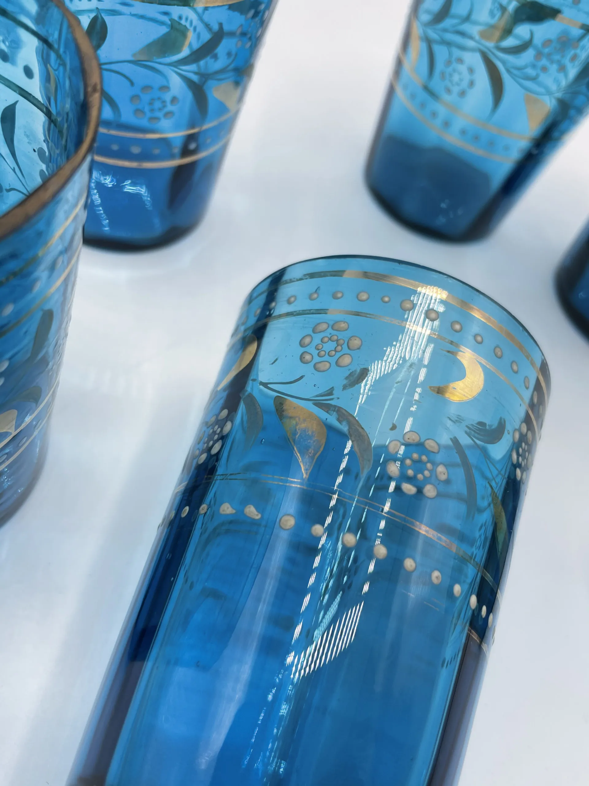 Service en verre bleuet carafe - Ressourcerie Histoires Sans Fin