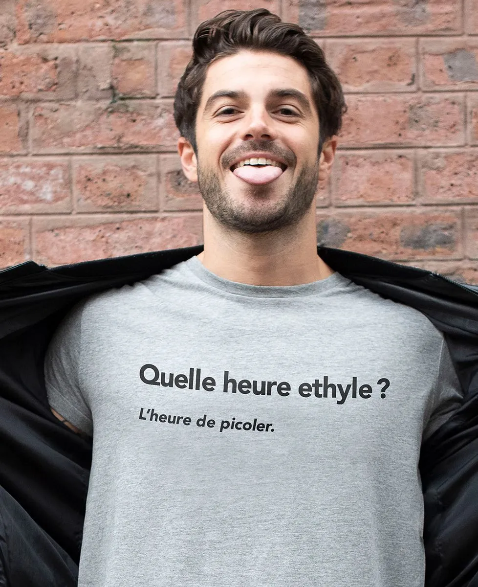 T-Shirt homme Quelle heure ethyle ?