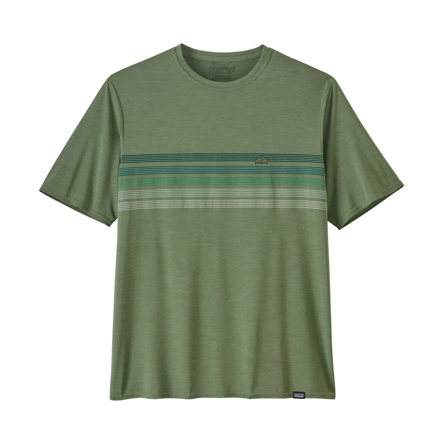 T-Shirt Patagonia Hommes Cap Cool Daily Graphic Shirt Sedge Green X-Dye