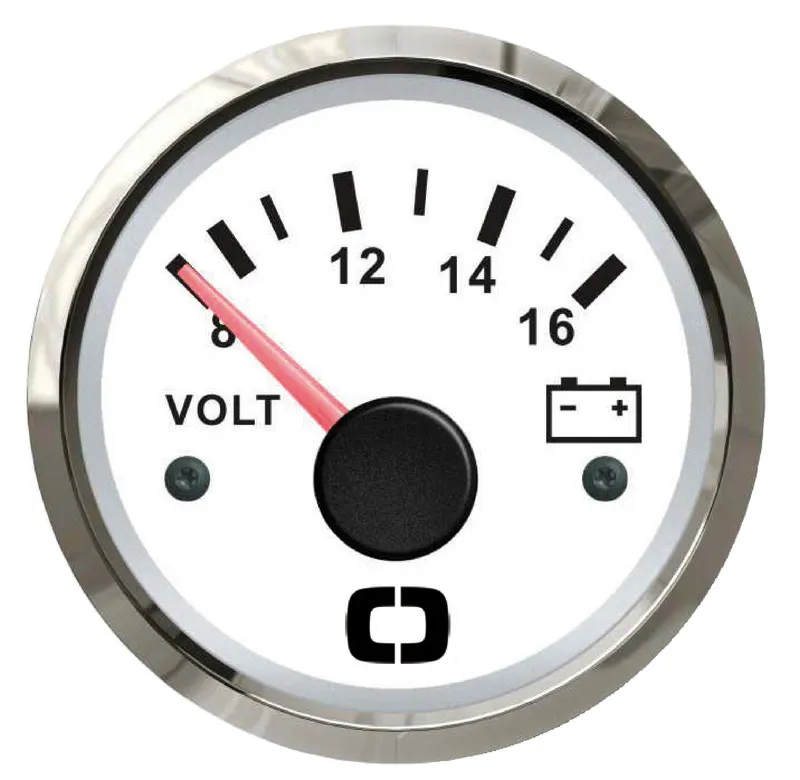 Voltmètre 8/16 V blanc/polie